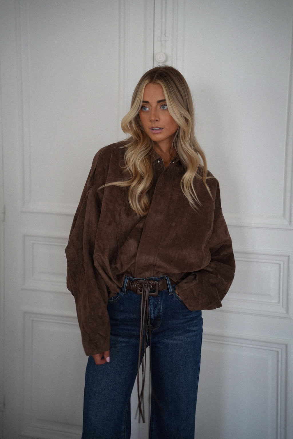 Chaqueta de ante Amelia - Chocolate