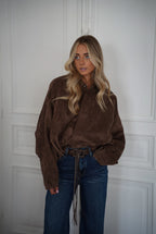 Chaqueta de ante Amelia - Chocolate