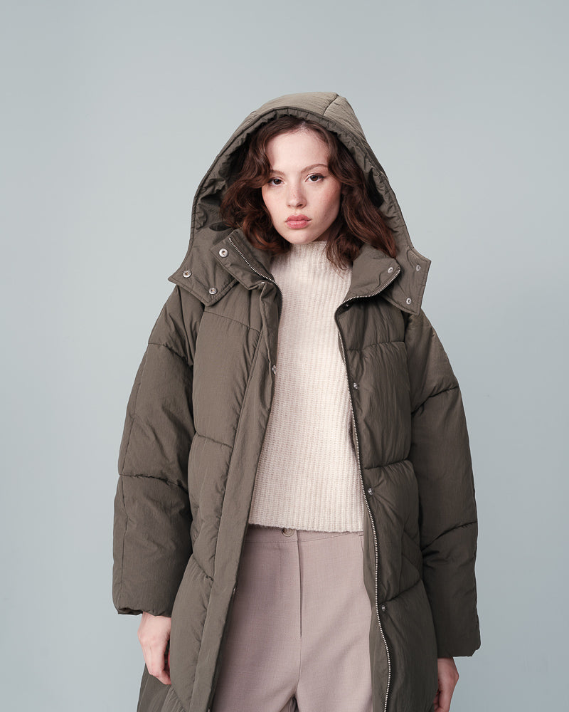 KHAKI PUFFER JACKET NORTH KHAKI