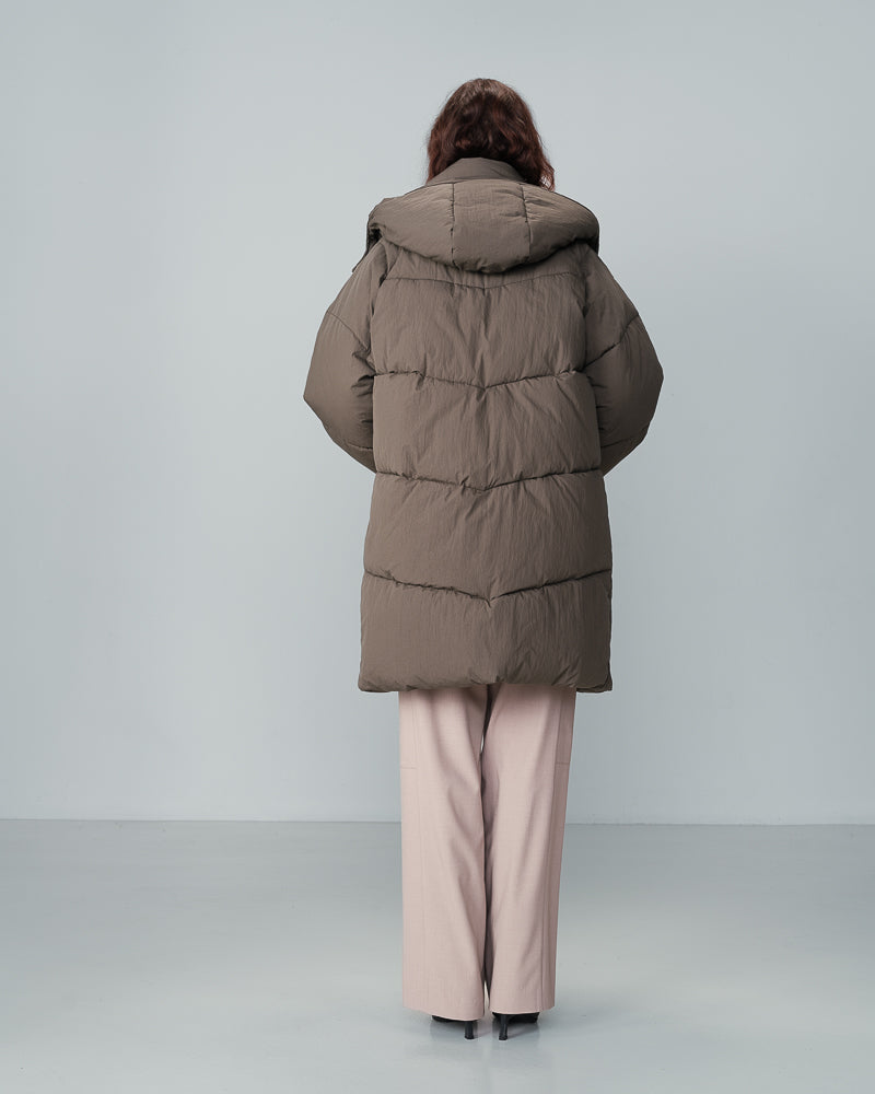 KHAKI PUFFER JACKET NORTH KHAKI
