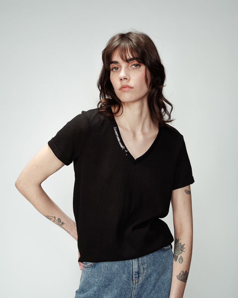 T-SHIRT NOIR ODELIE NOIR