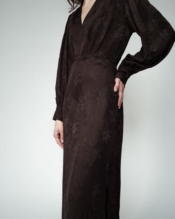 OLSEN BLACK LONG DRESS BLACK