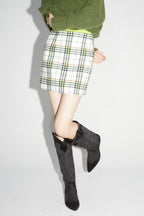 La Mini Jupe Aria Tartan Néon
