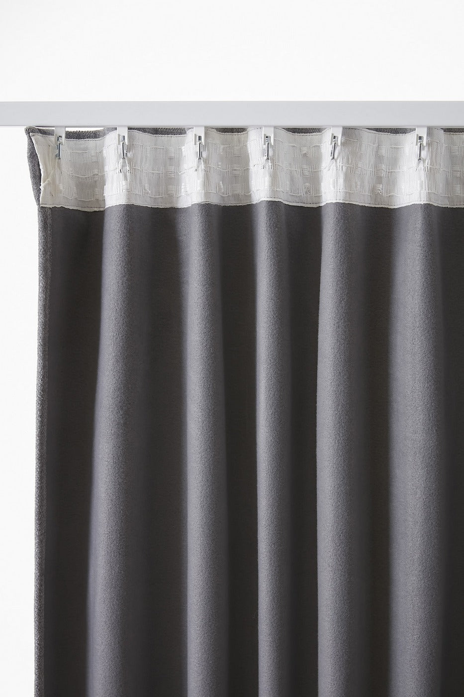 Bjorn - Blackout Pencil Pleat Curtain + Fleece - Polyester - Titanium