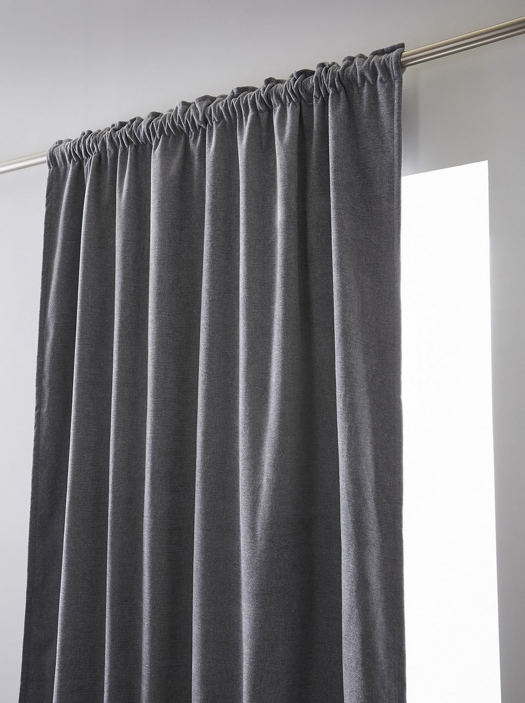 Bjorn - Blackout Pencil Pleat Curtain + Fleece - Polyester - Titanium