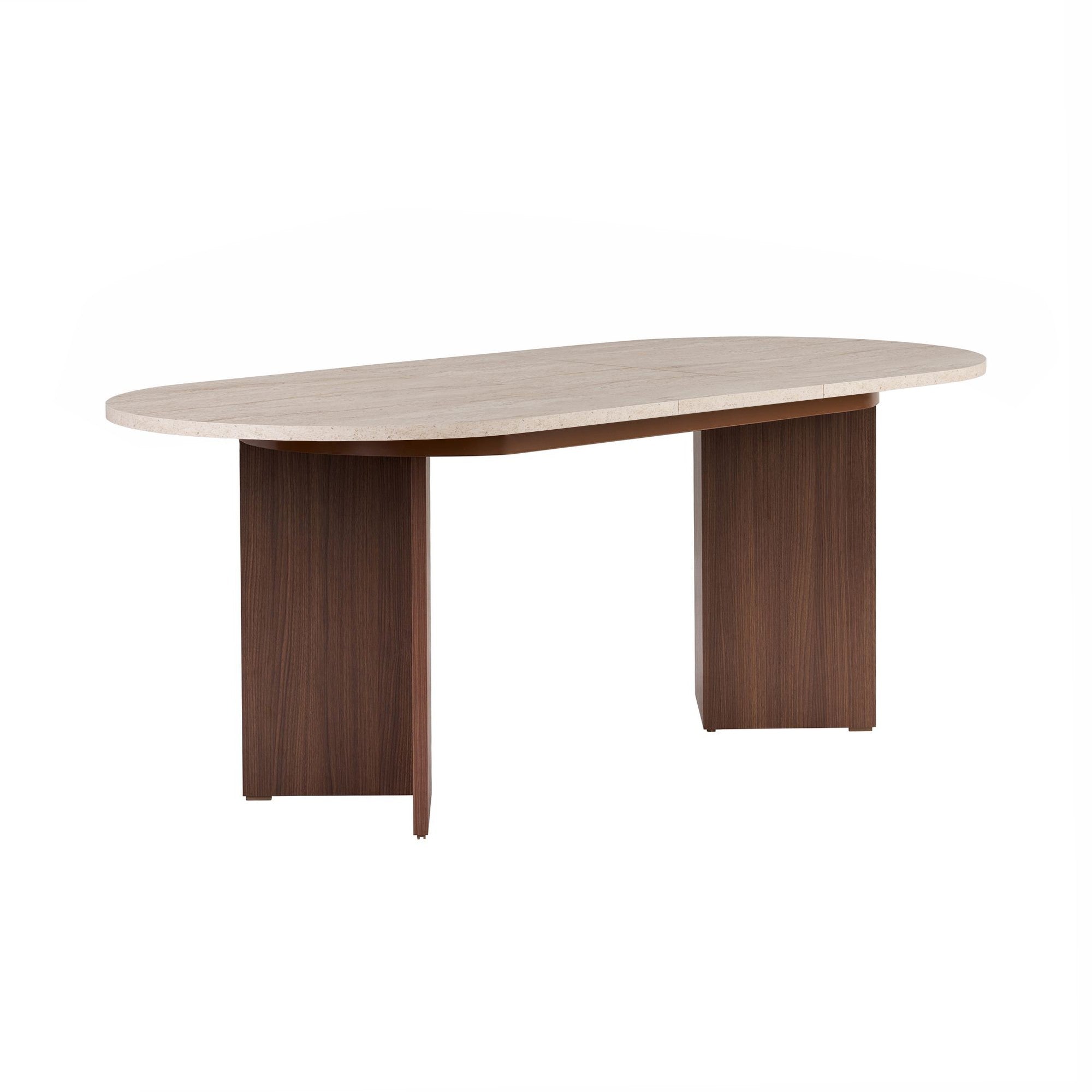 Sorell Extendable Dining Tables - Travertine / Milano Walnut