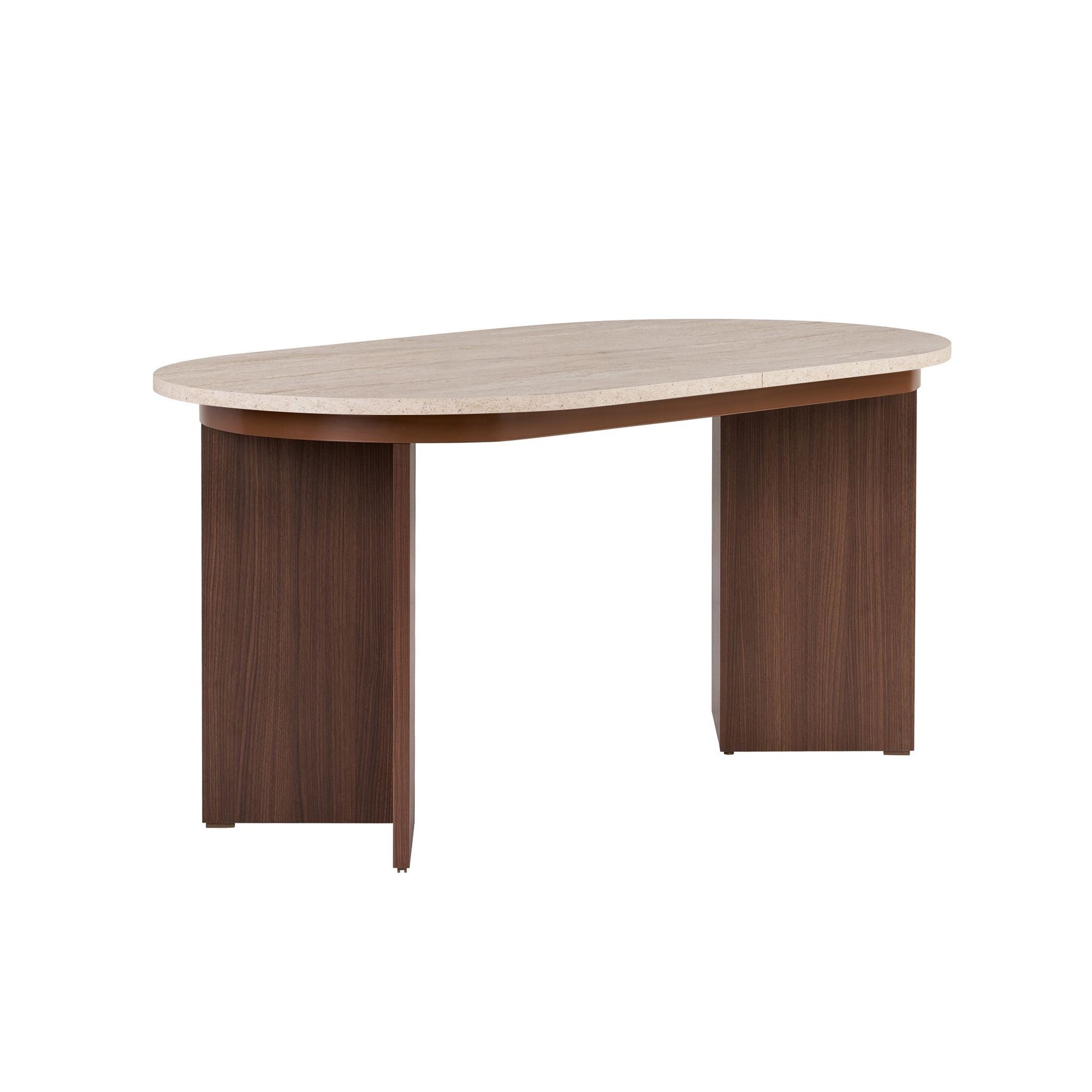 Sorell Extendable Dining Tables - Travertine / Milano Walnut