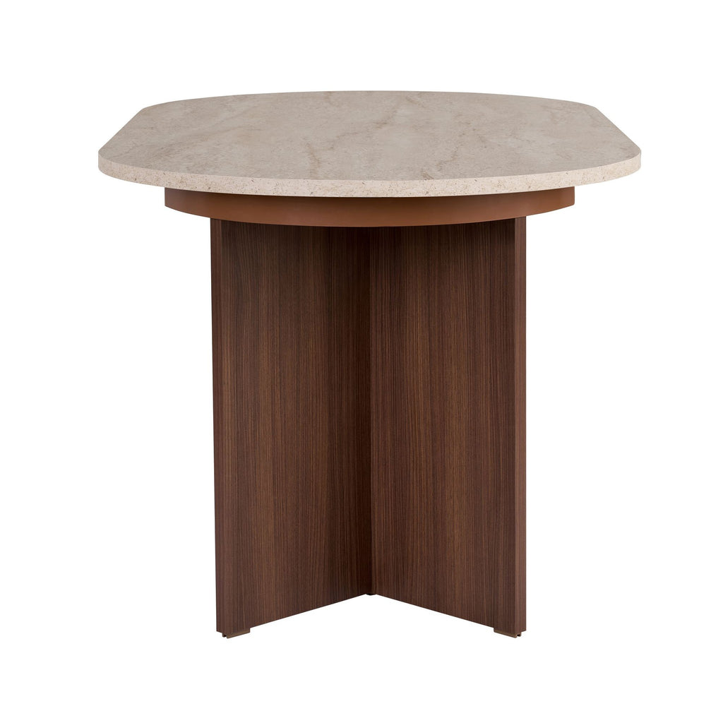 Sorell Extendable Dining Tables - Travertine / Milano Walnut