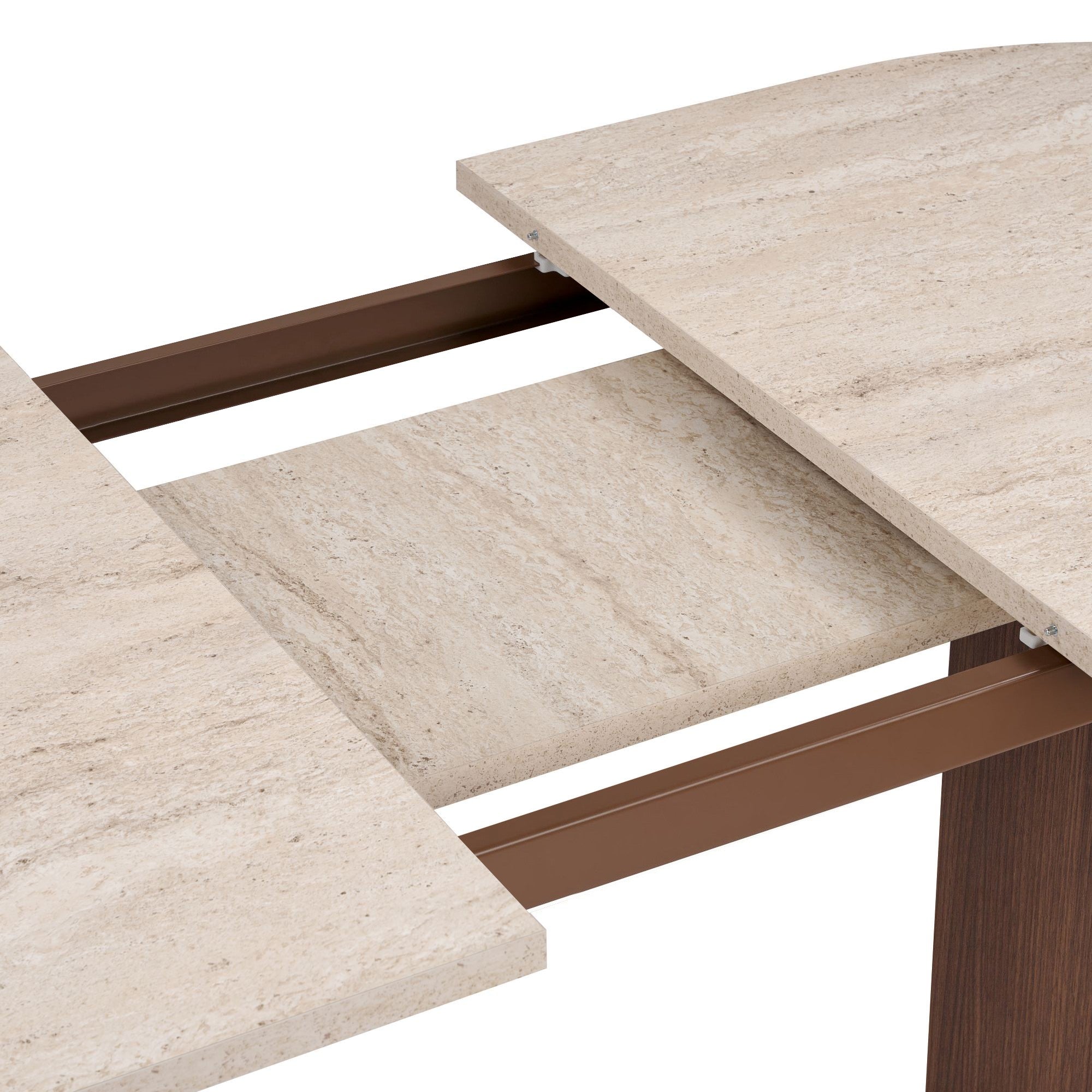 Sorell Extendable Dining Tables - Travertine / Milano Walnut