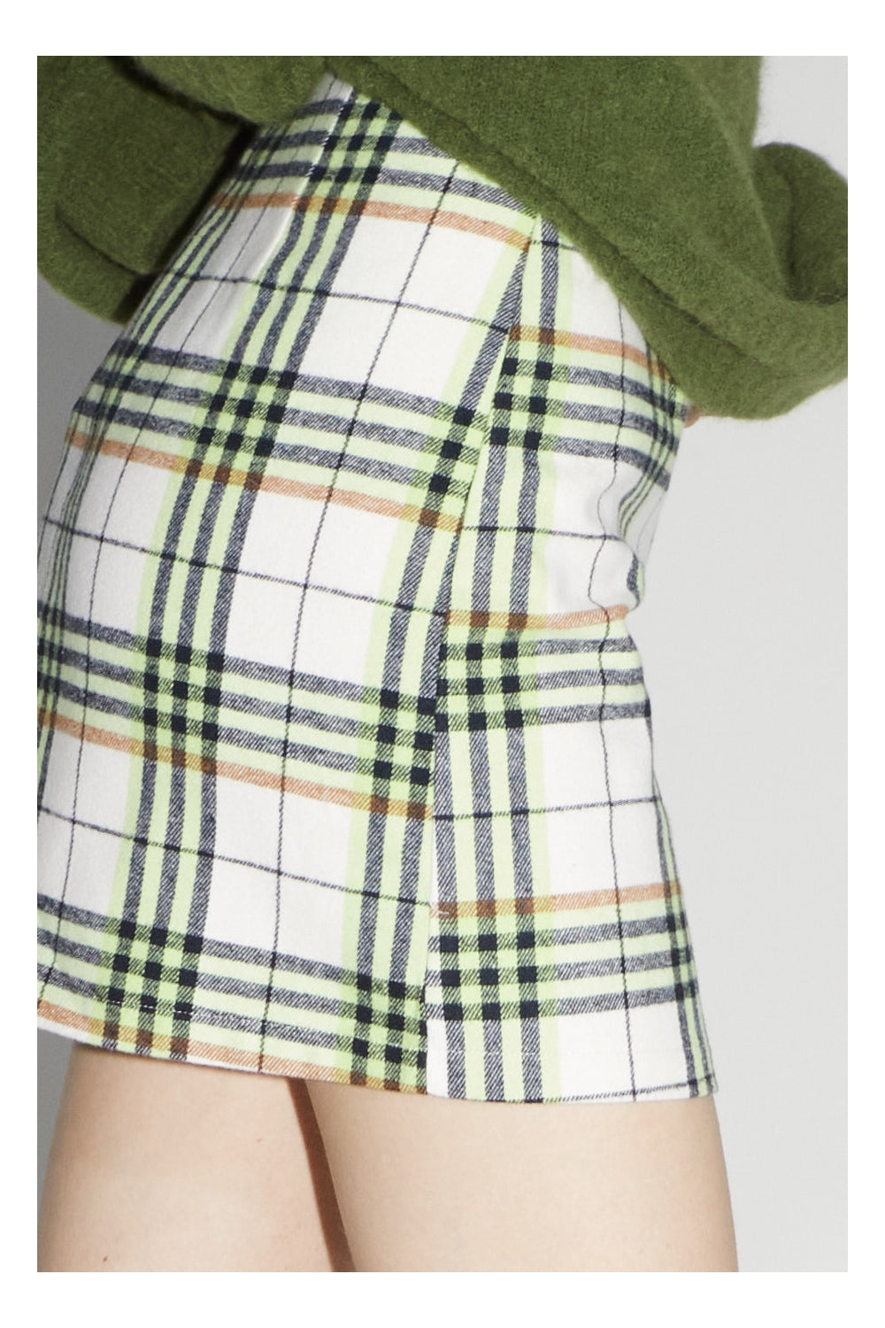 La Mini Jupe Aria Tartan Néon