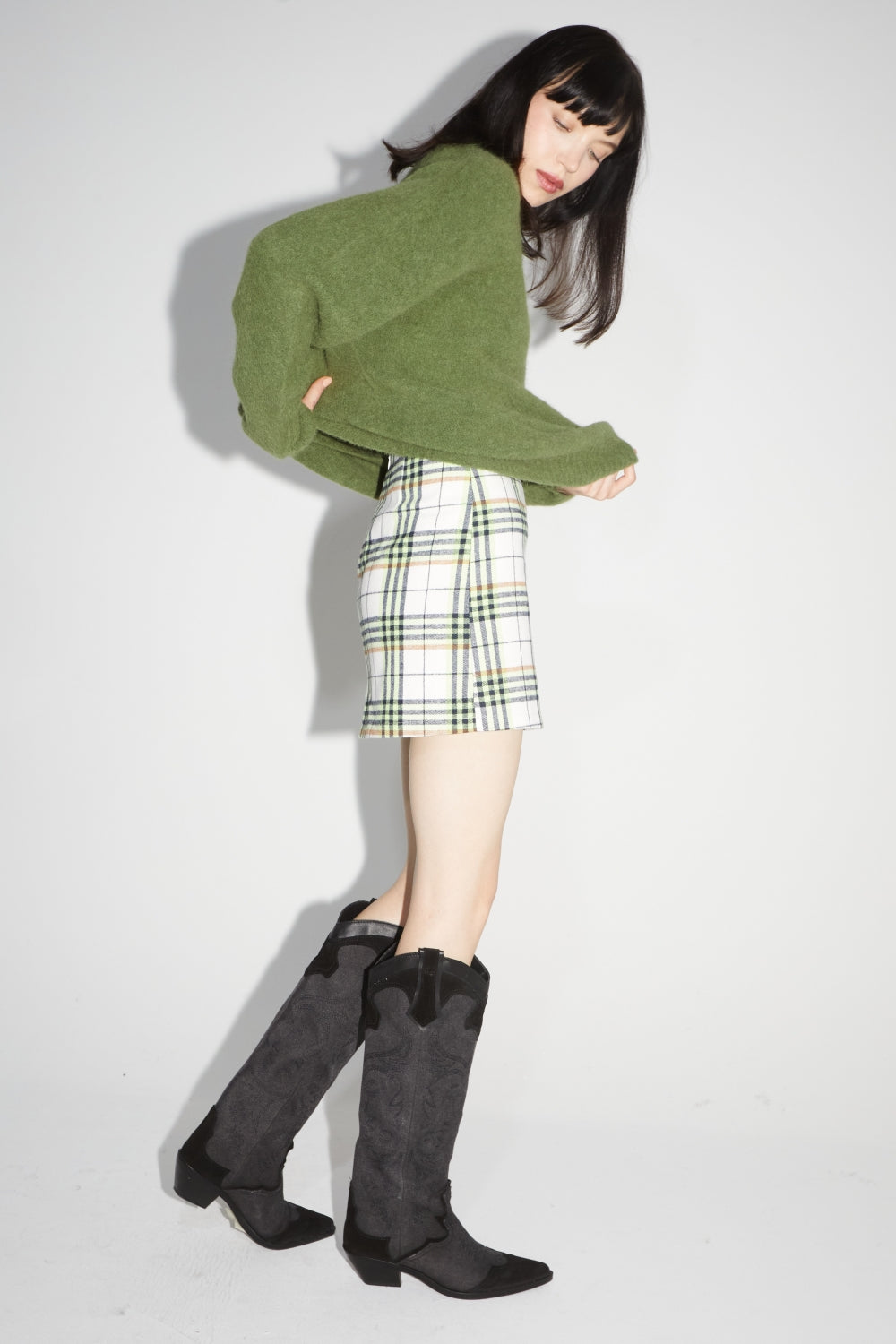 La Mini Jupe Aria Tartan Néon