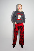 Sweatshirt Eddie Lucky Cat Black - Schwarz