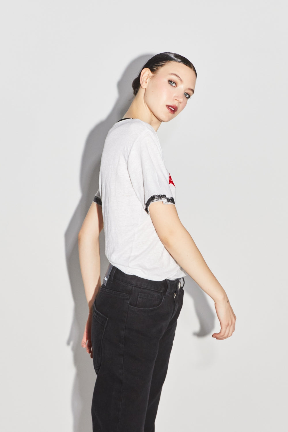 Tshirt Fred Lucky Cat - Blanc