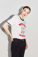 Tshirt Fred Lucky Cat - Blanc