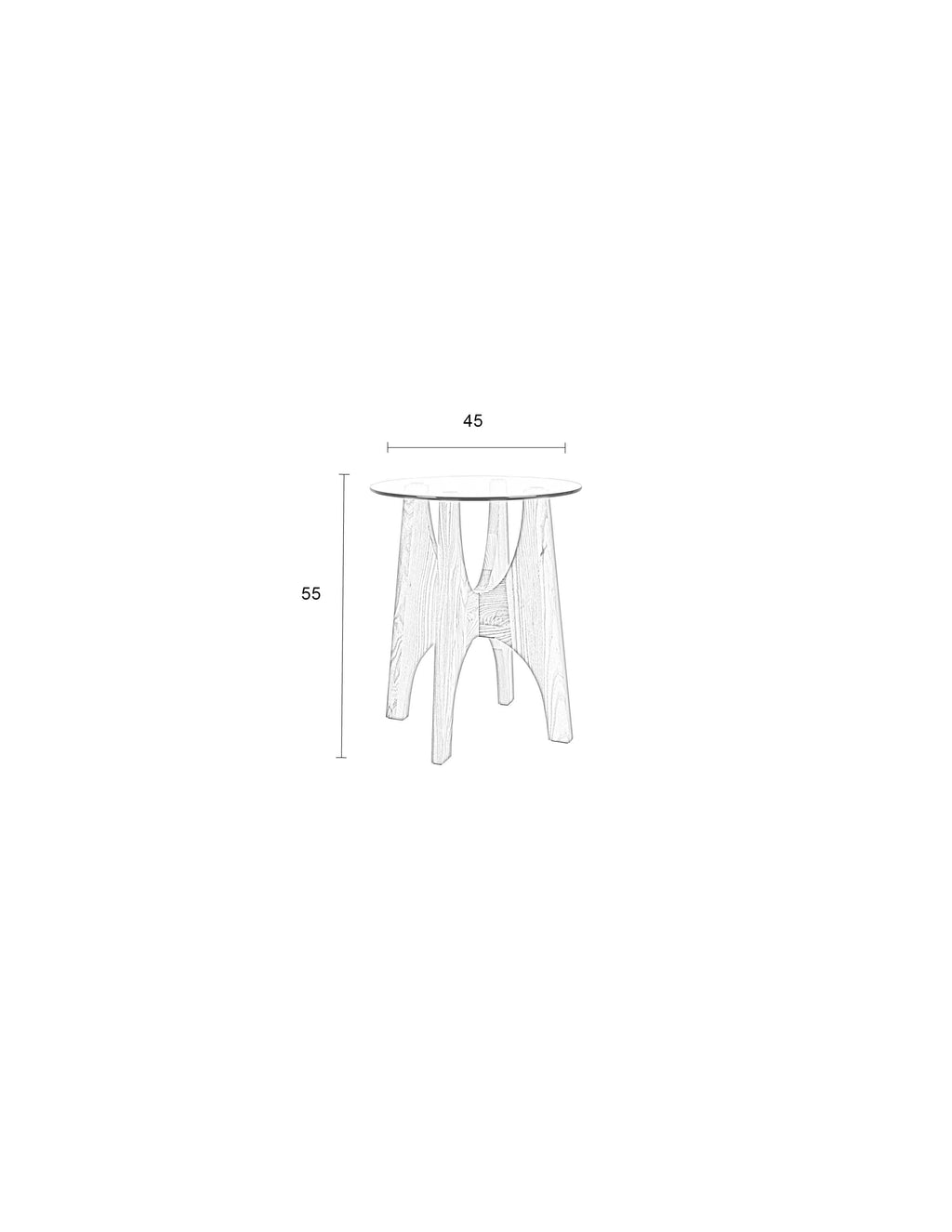 Kobe - Side Table - Glass - Natural/Beige