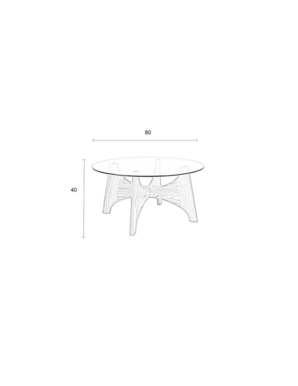Kobe - Coffee Table - Glass - Natural/Beige