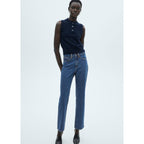 Vaquero Recto Detalles Contrastados - Dark Blue