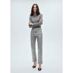 Foil Silver Straight-Leg Jeans