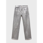 Foil Silver Straight-Leg Jeans