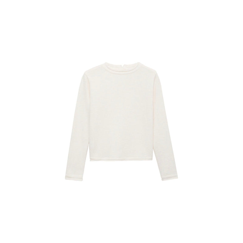 Pull-Over Col Rond Boutons - Ecru