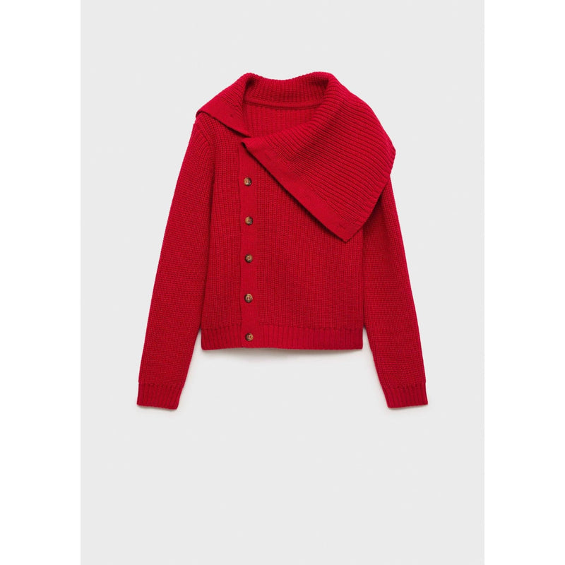 Pull-Over Boutons Col Cheminée - Red