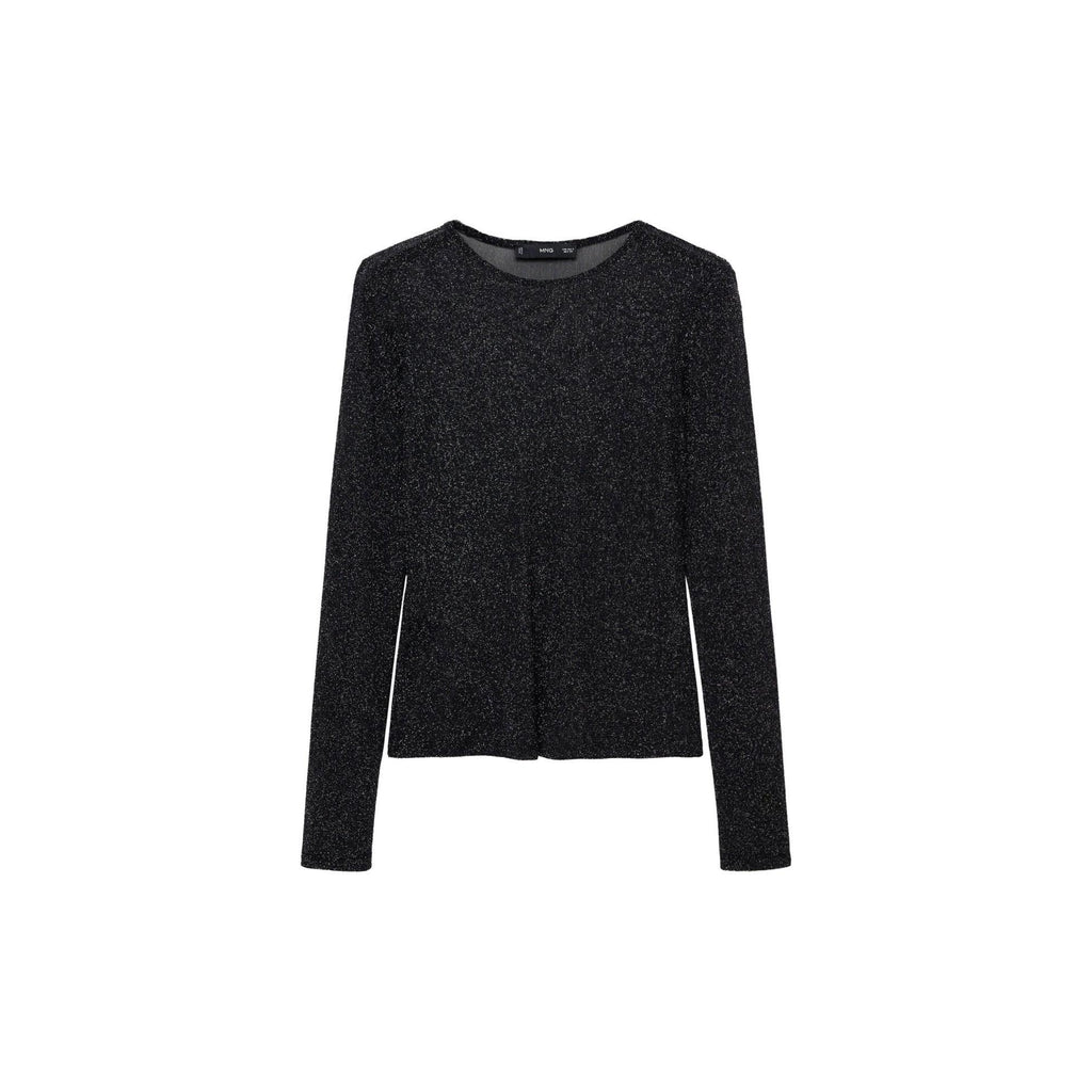 Semi-Transparent Lurex T-Shirt - Black