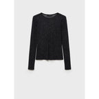 Semi-Transparent Lurex T-Shirt - Black