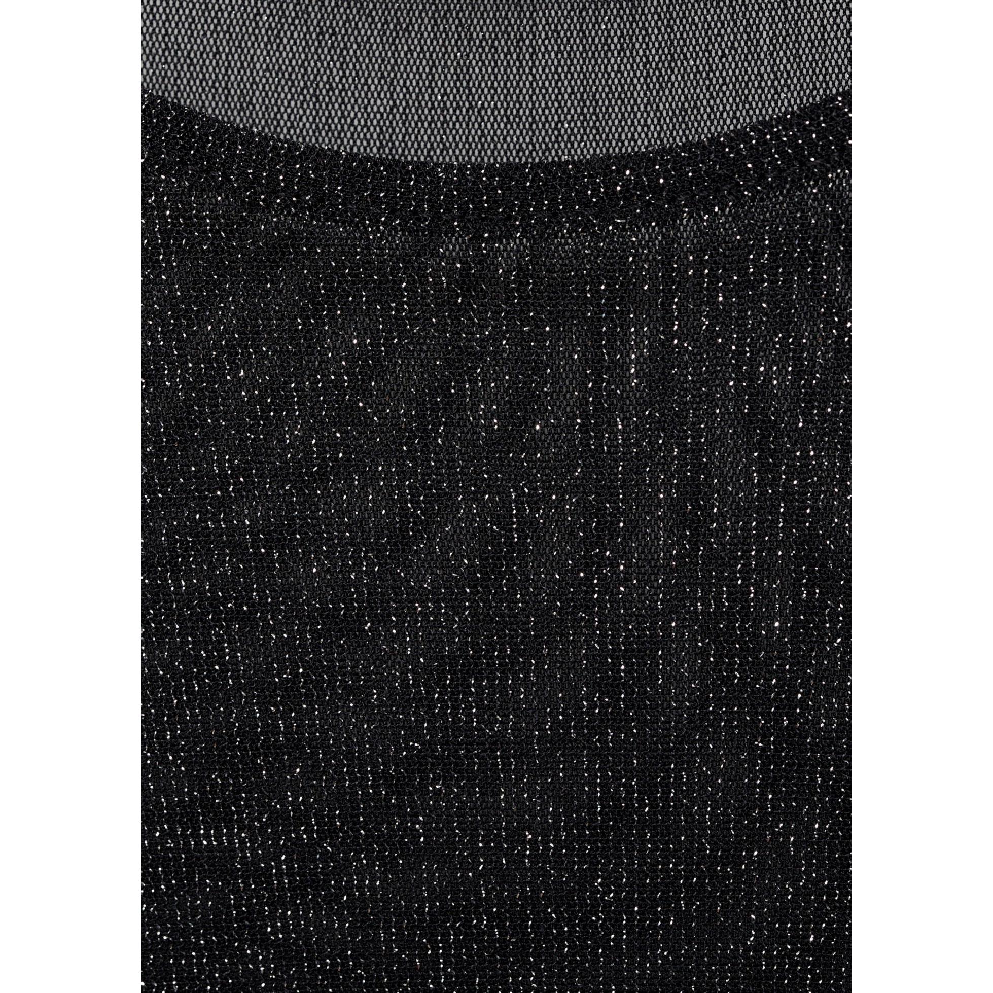 Semi-Transparent Lurex T-Shirt - Black