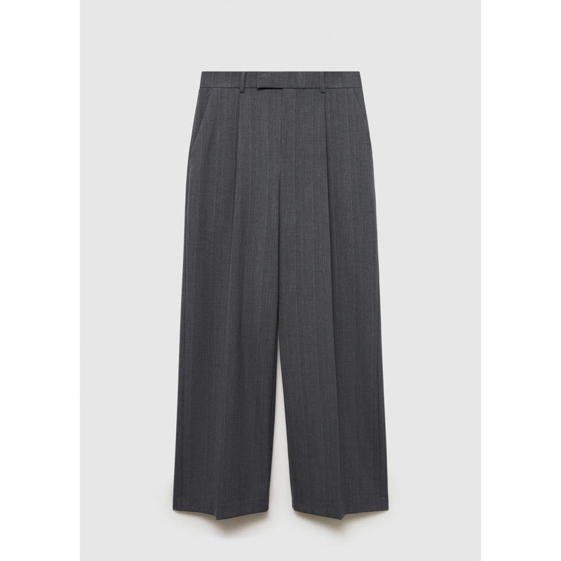 Fine Striped Suit Trousers - Gray