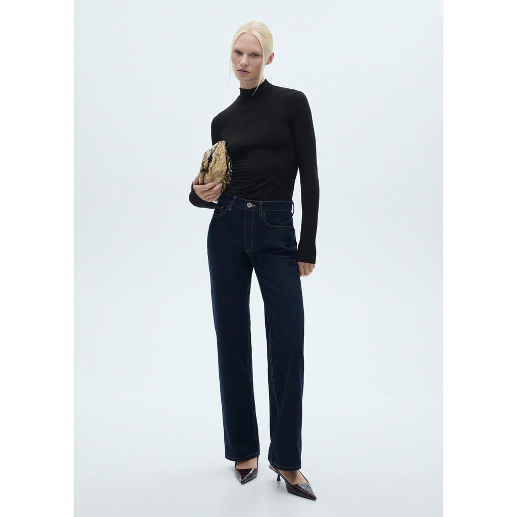 Camiseta De Cuello Alto - Black