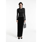 Lurex Round-Neck Jumper - Black
