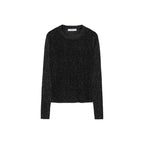 Lurex Round-Neck Jumper - Black