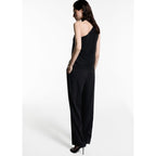 Asymmetric Crew Neck Top - Black