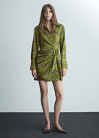 Robe Satinée Imprimée - Green