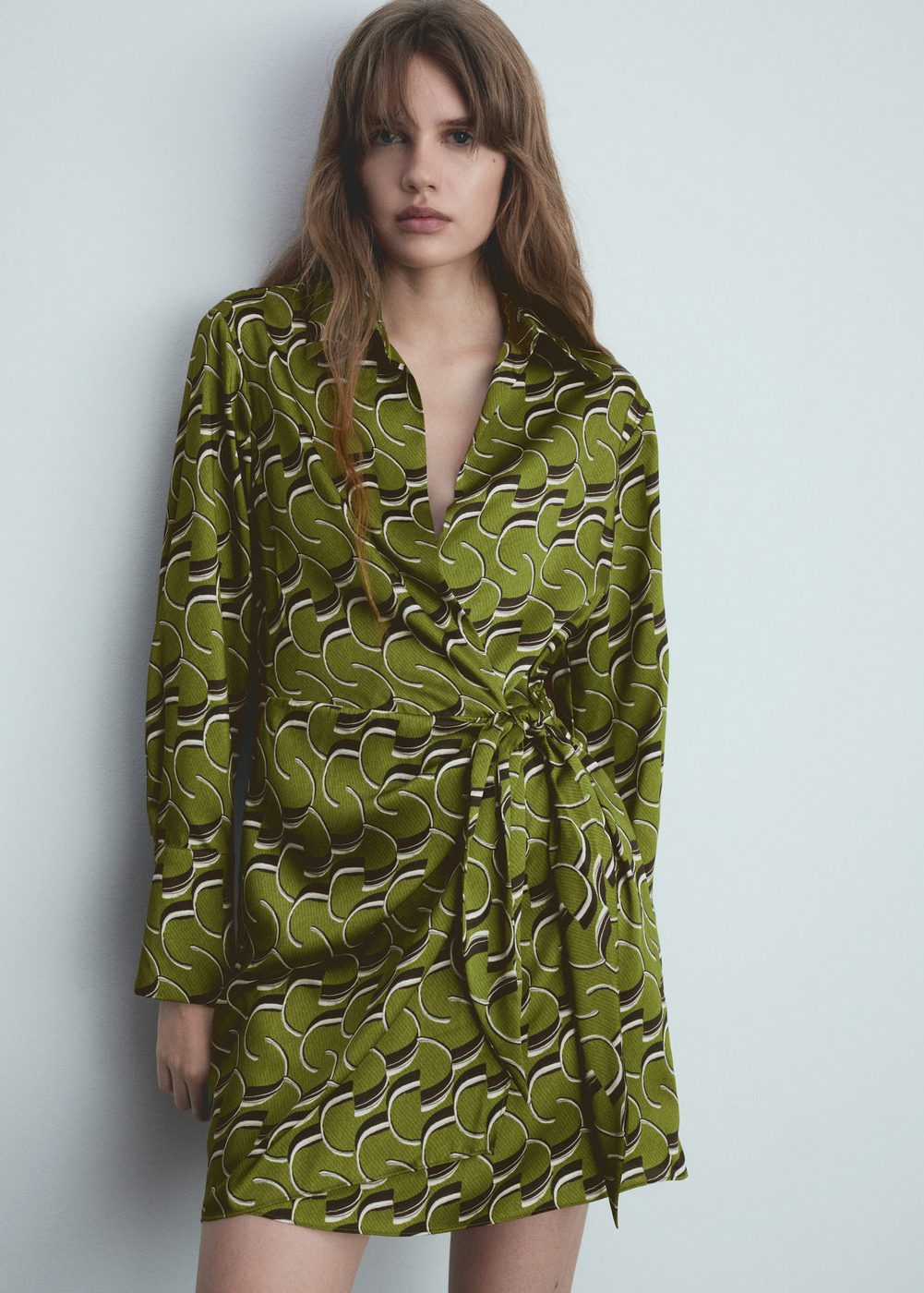 Robe Satinée Imprimée - Green