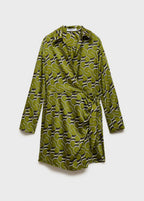 Robe Satinée Imprimée - Green