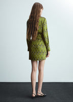 Robe Satinée Imprimée - Green