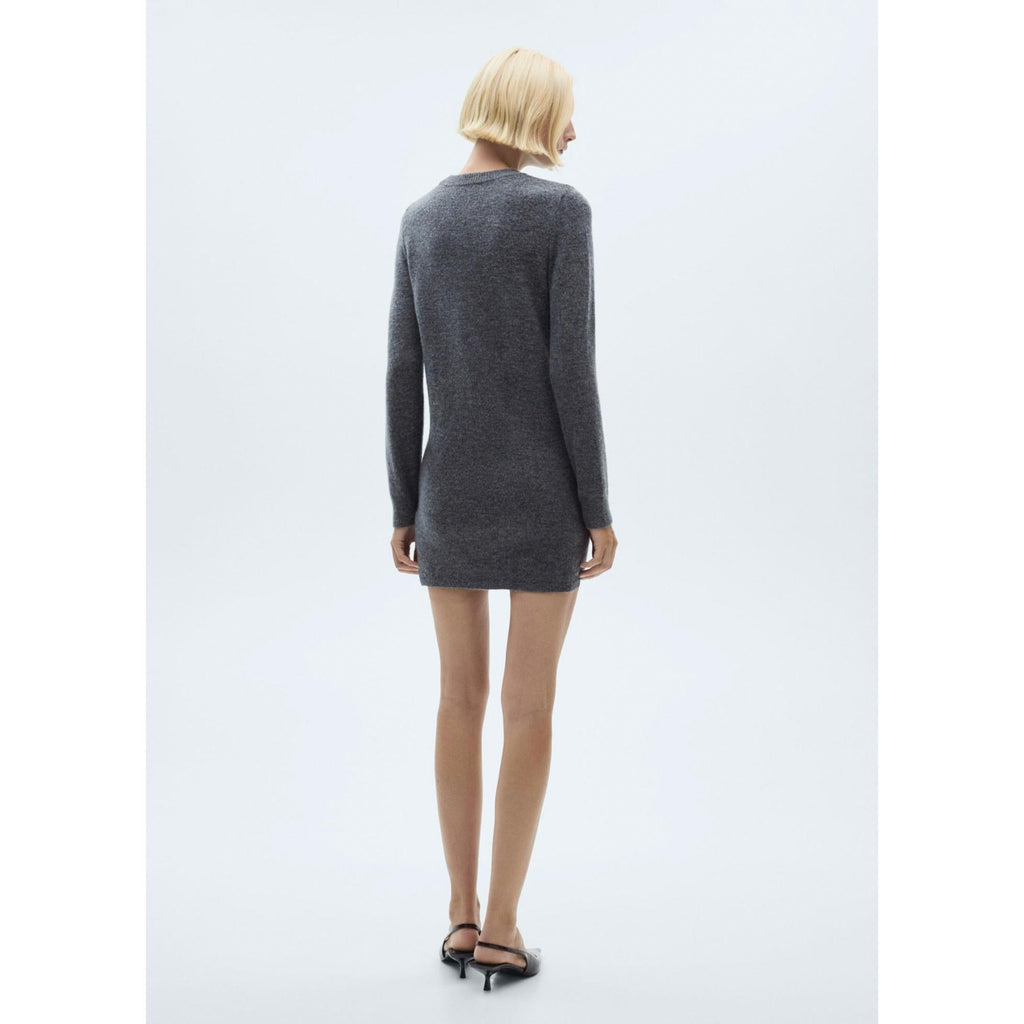 Straight Knit Dress - Grey