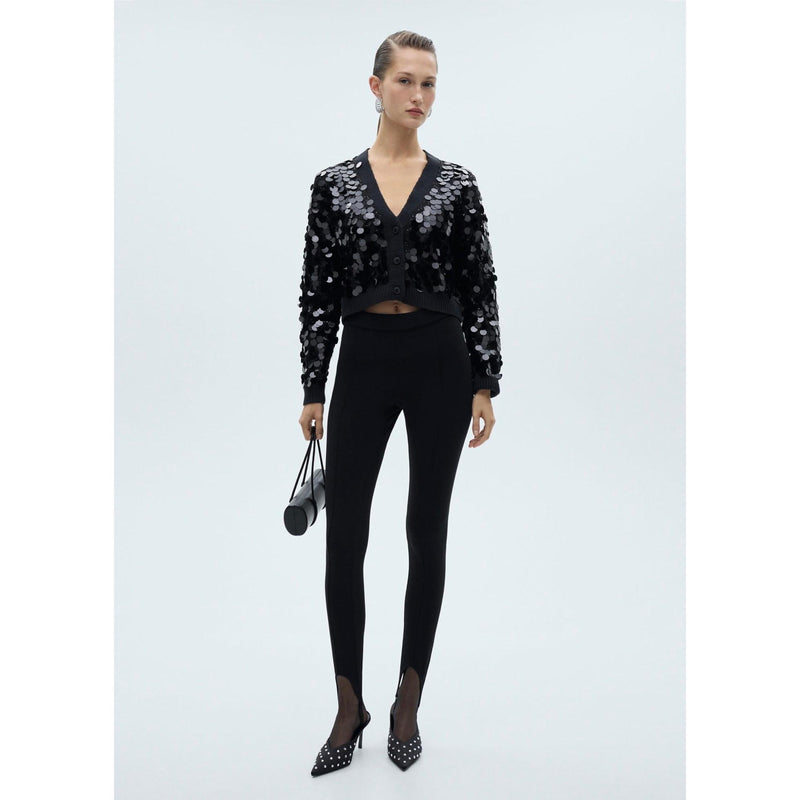 Cardigan Maille Sequins - Black