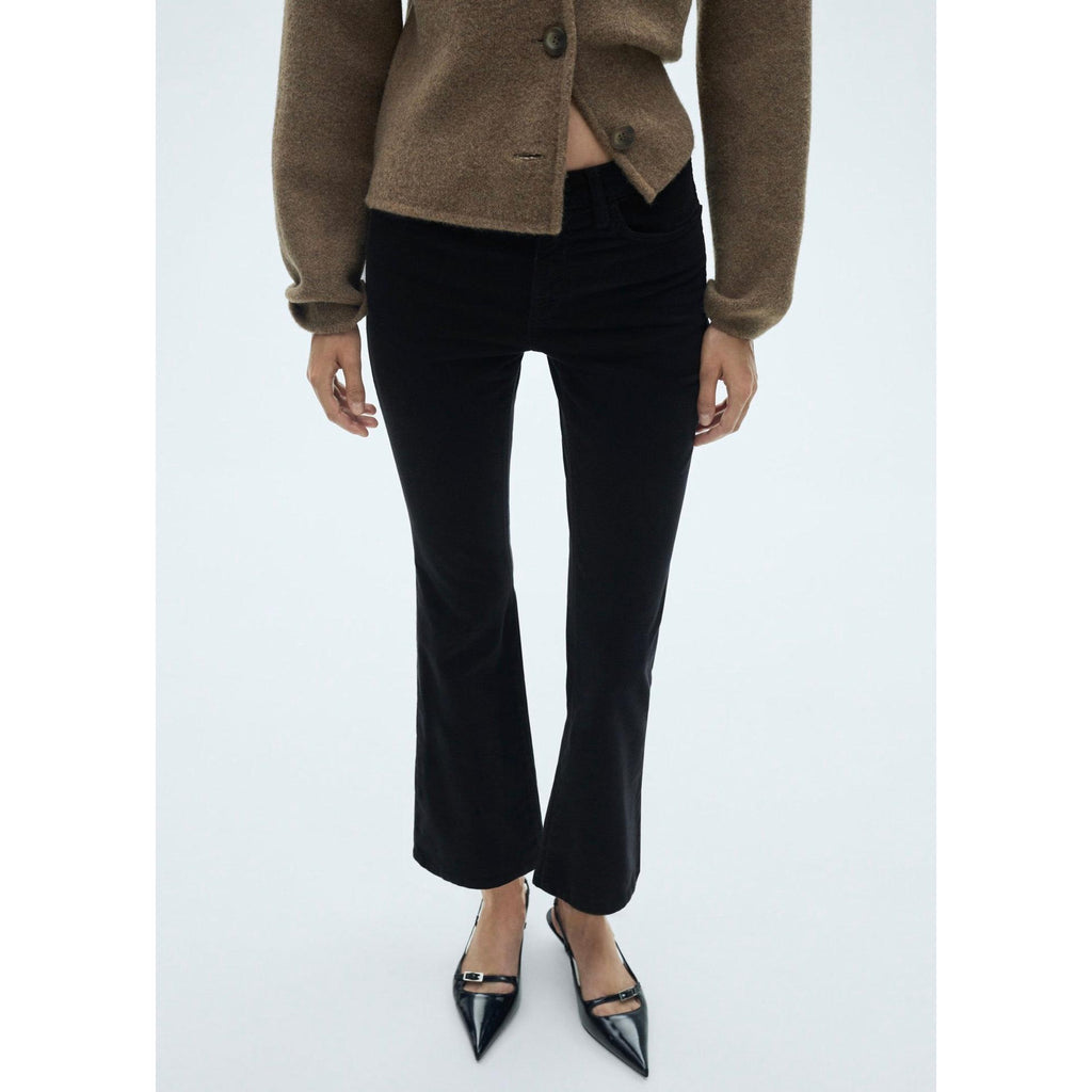 Jean Sienna Flare Crop Corduroy - Black Denim