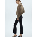 Jean Sienna Flare Crop Corduroy - Black Denim