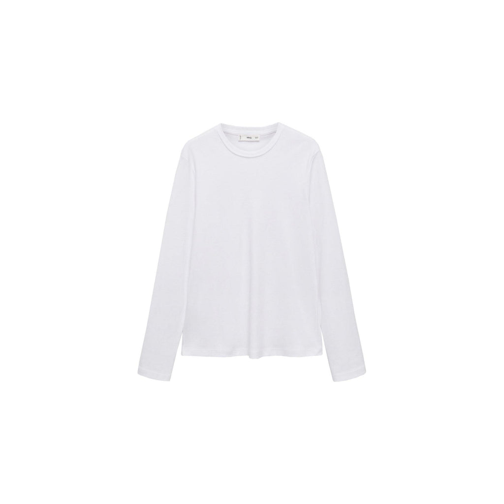 T-Shirt Coton Manches Longues - White