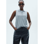 Regular-Waist Faux Leather Trousers - Black
