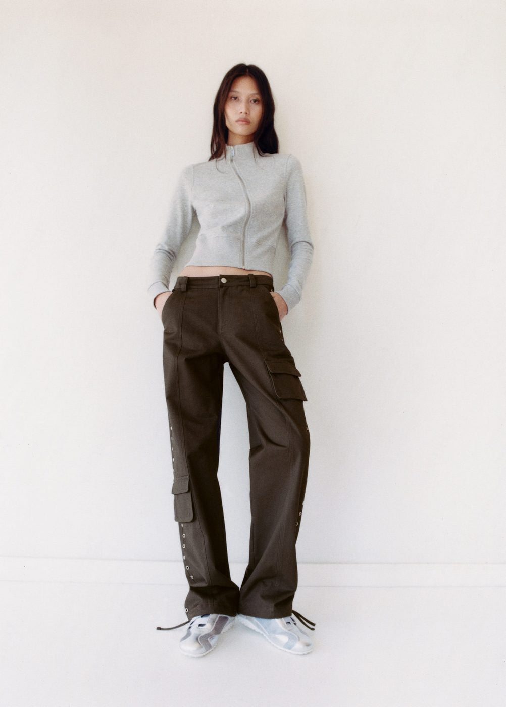 Pantalon Parachute Clouté - Grey