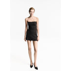 Knit Dress with Rhinestone Detail - Grey