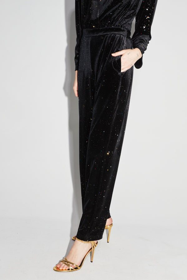 Jumpsuit Alma Samt Cosmic - Schwarz