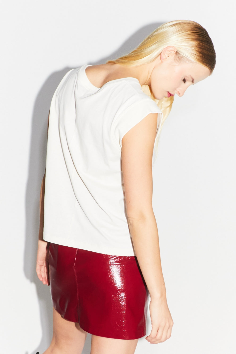 Minifalda efecto vinilo rojo The Stella