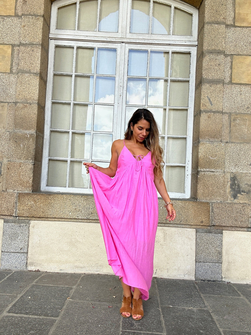 Stella pink maxi dress