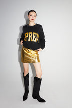 Mini Jupe StelEffet Cuir Métallisé Gold - Doré