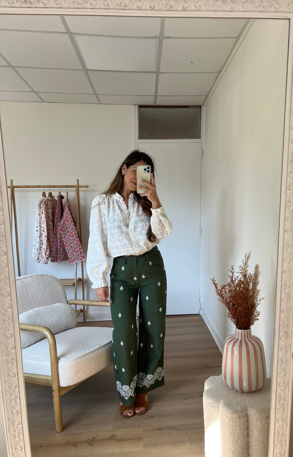 Lola Khaki Fluid Pants